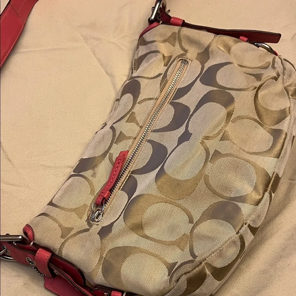 Coach Beige and Pink Crossbody Bag